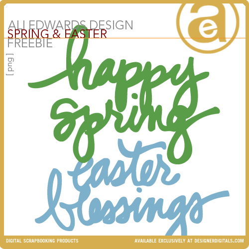 Ali Edwards Spring/Easter Word Art Freebie